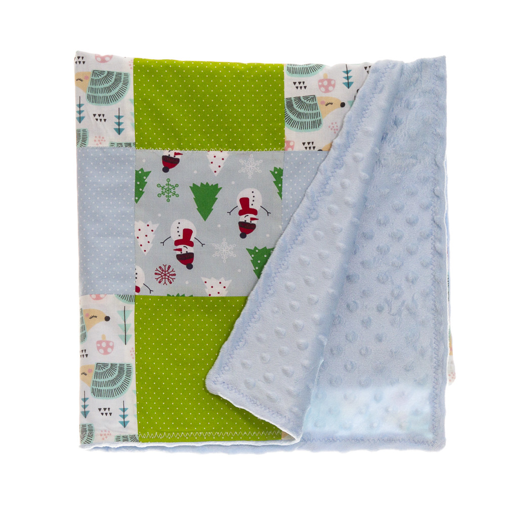 Paturica patchwork snow man bleu 70x70 cm