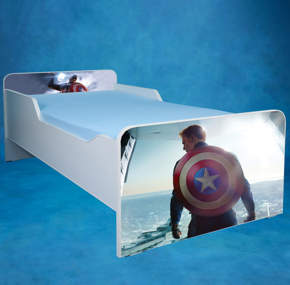 Patut Captain America 140x70 cu saltea fara sertar