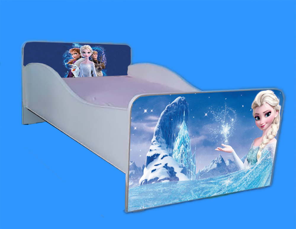 Patut Elsa Frozen 140x70 cu saltea, fara sertar