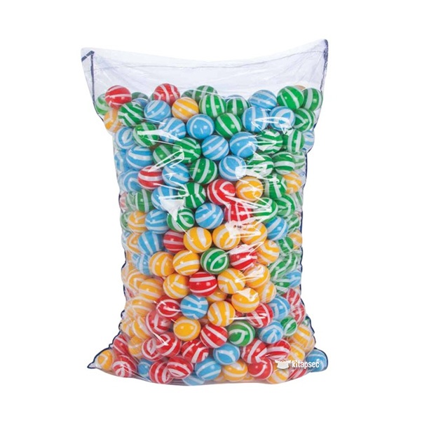 Set 200 bile mari 9 cm strippped play pool balls