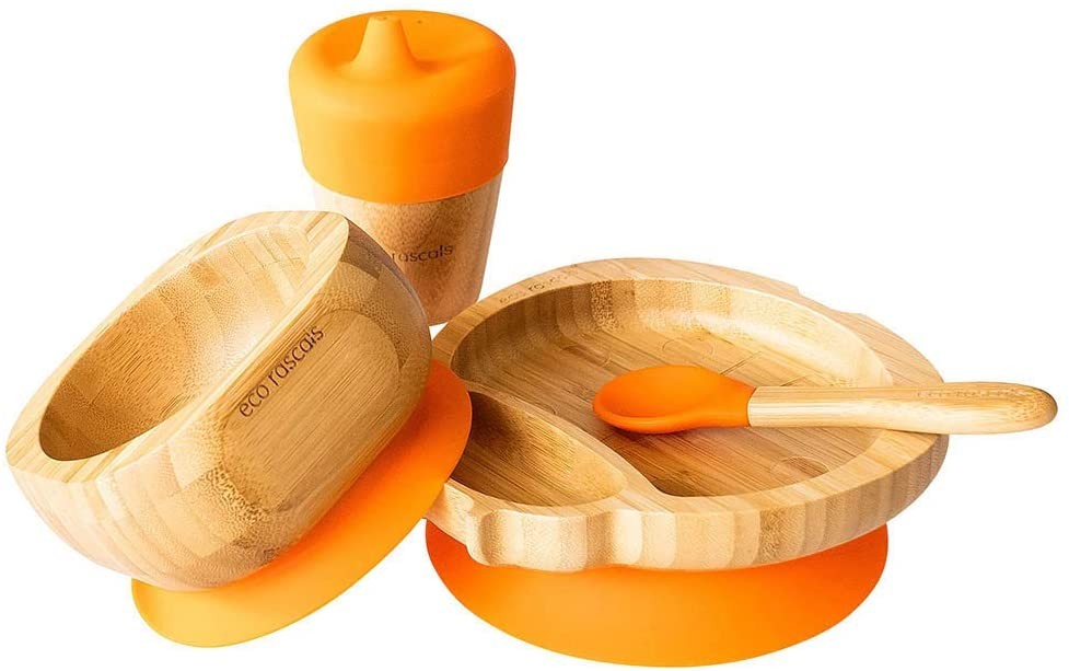 Set cadou din bambus Buburuza portocaliu Ecorascals Alimentatie imagine noua responsabilitatesociala.ro
