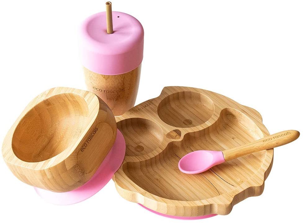 Set cadou din bambus Bufnita roz Ecorascals Alimentatie 2023-09-29