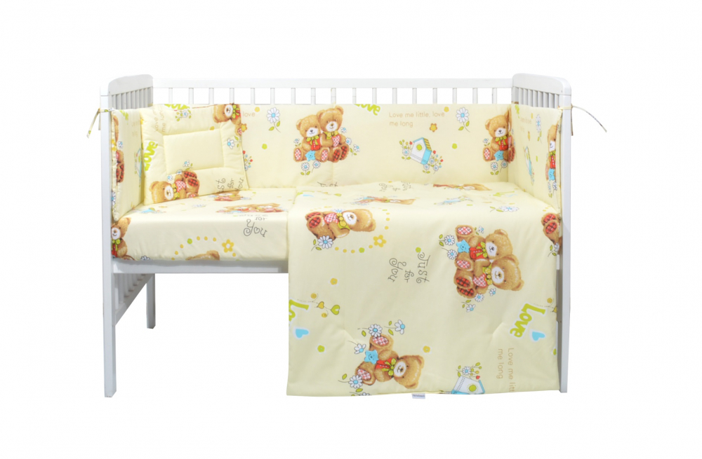 Set lenjerie patut cu 5 piese love me yellow