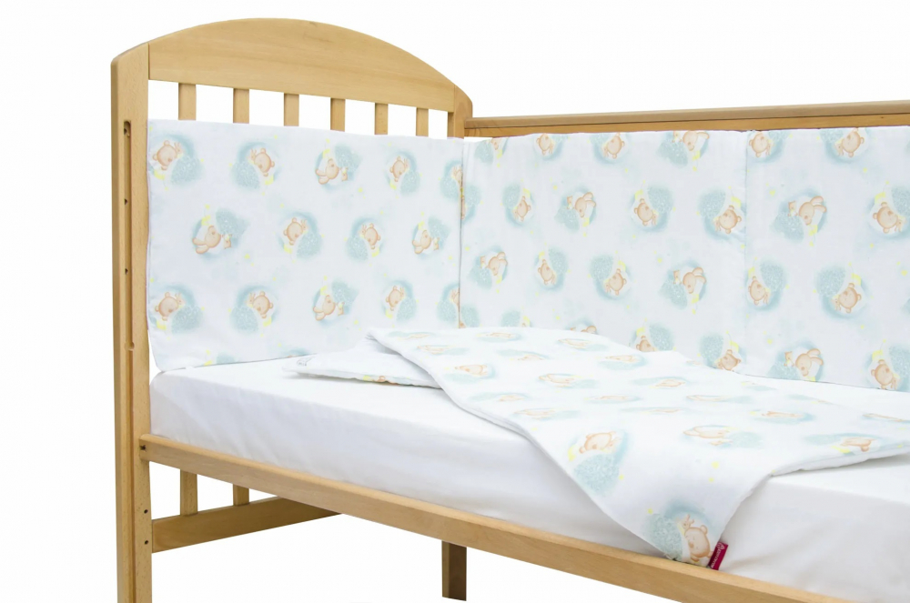 Set protectii patut 70 x 140 cm blue bears dream