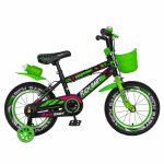 Bicicleta baieti 3-5 ani 14 inch Frane C-Brake Rich Baby CSR14/WTB negru cu verde