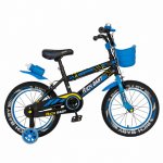 Bicicleta baieti 4-6 Ani 16 inch Frane C-Brake Rich Baby CSR16/WTB negru cu albastru