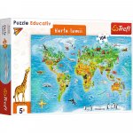 Puzzle educational harta lumii