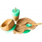 Set cadou din bambus Masinuta verde Ecorascals