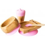 Set cadou din bambus Melc roz Ecorascals
