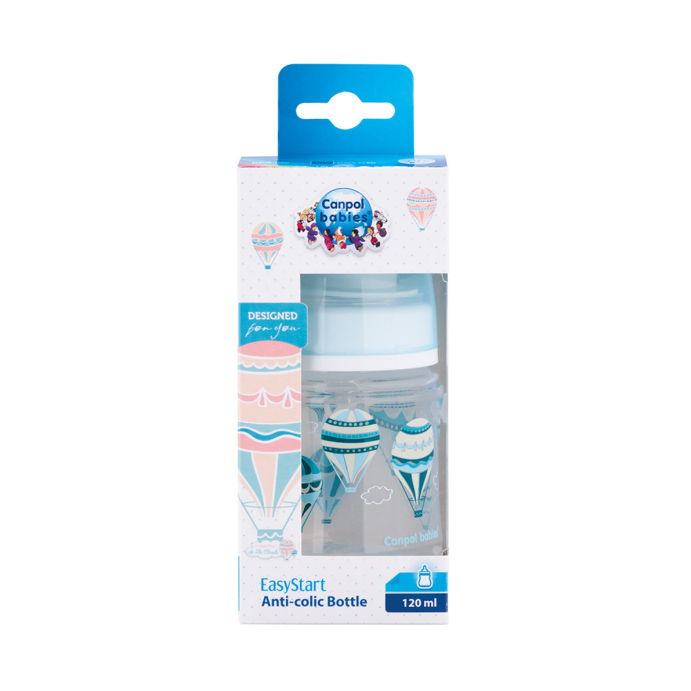 Biberon anticolici gat larg 120 ml easy start blue