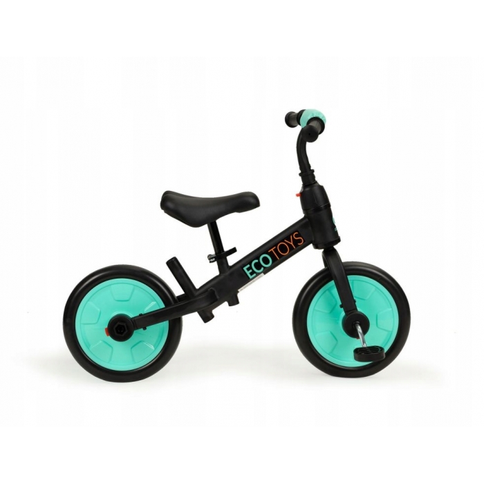 Bicicleta cu pedale si roti ajutatoare 3 in 1 Ecotoys YM-BB-12 Blue - 3