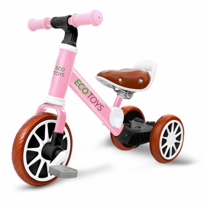 Bicicleta de echilibru 3 in 1 cu pedale pentru copii Ecotoys LC-V1322 Roz - 3
