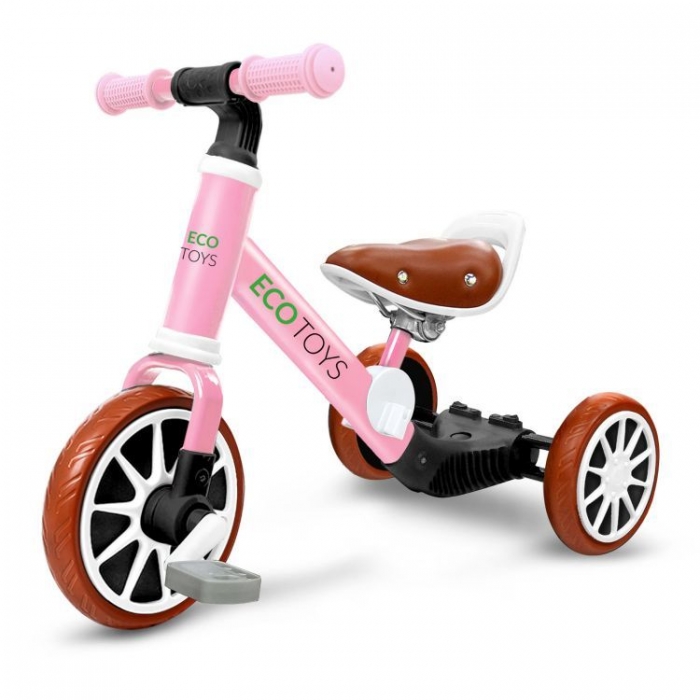 Bicicleta de echilibru 3 in 1 cu pedale pentru copii Ecotoys LC-V1322 Roz - 1