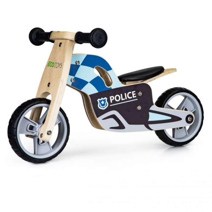 Bicicleta de echilibru din lemn cu roti EVA Ecotoys LC-V1330 Politie - 6