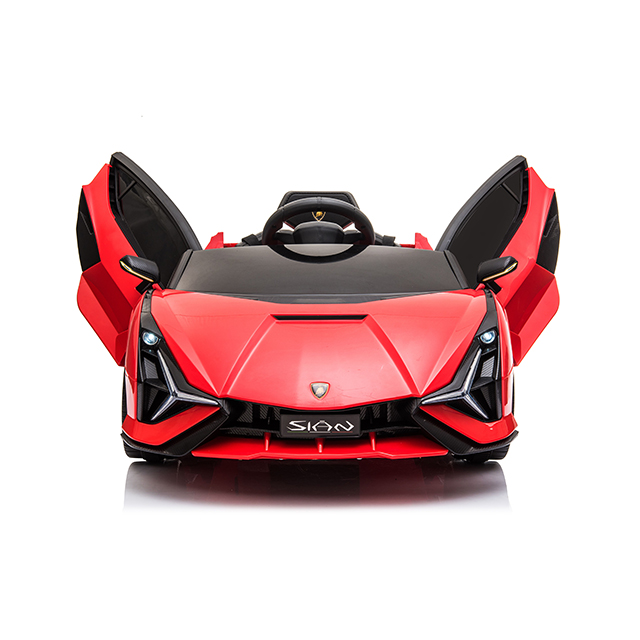 Masinuta electrica 12V cu roti EVA si scaun din piele Lamborghini Sian Rosu - 7