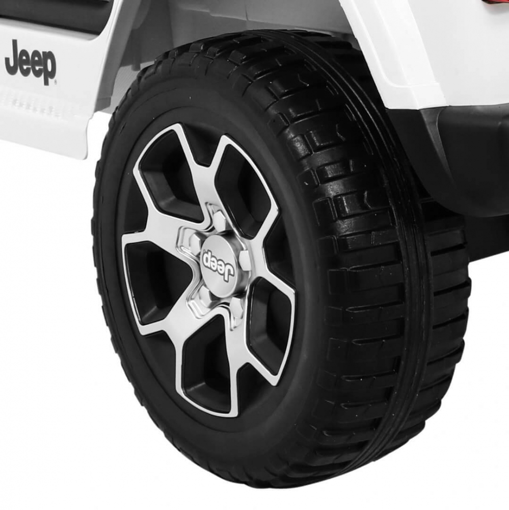 Masinuta electrica Jeep Wrangler Rubicon Alb 4x4 cu telecomanda si scaun piele