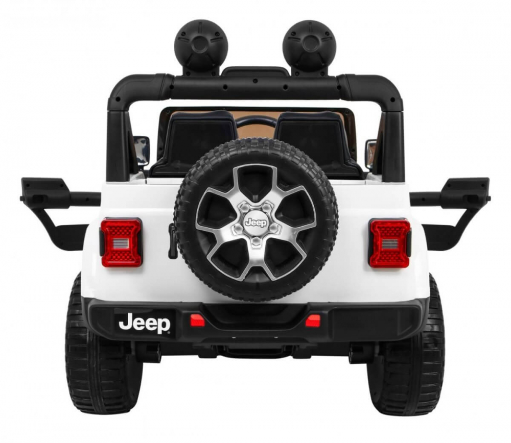 Masinuta electrica Jeep Wrangler Rubicon Alb 4x4 cu telecomanda si scaun piele - 3