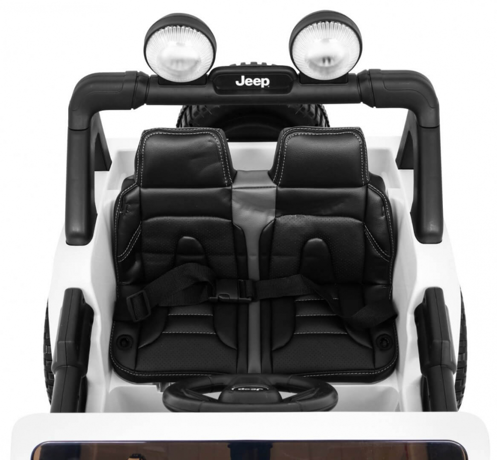 Masinuta electrica Jeep Wrangler Rubicon Alb 4x4 cu telecomanda si scaun piele - 5