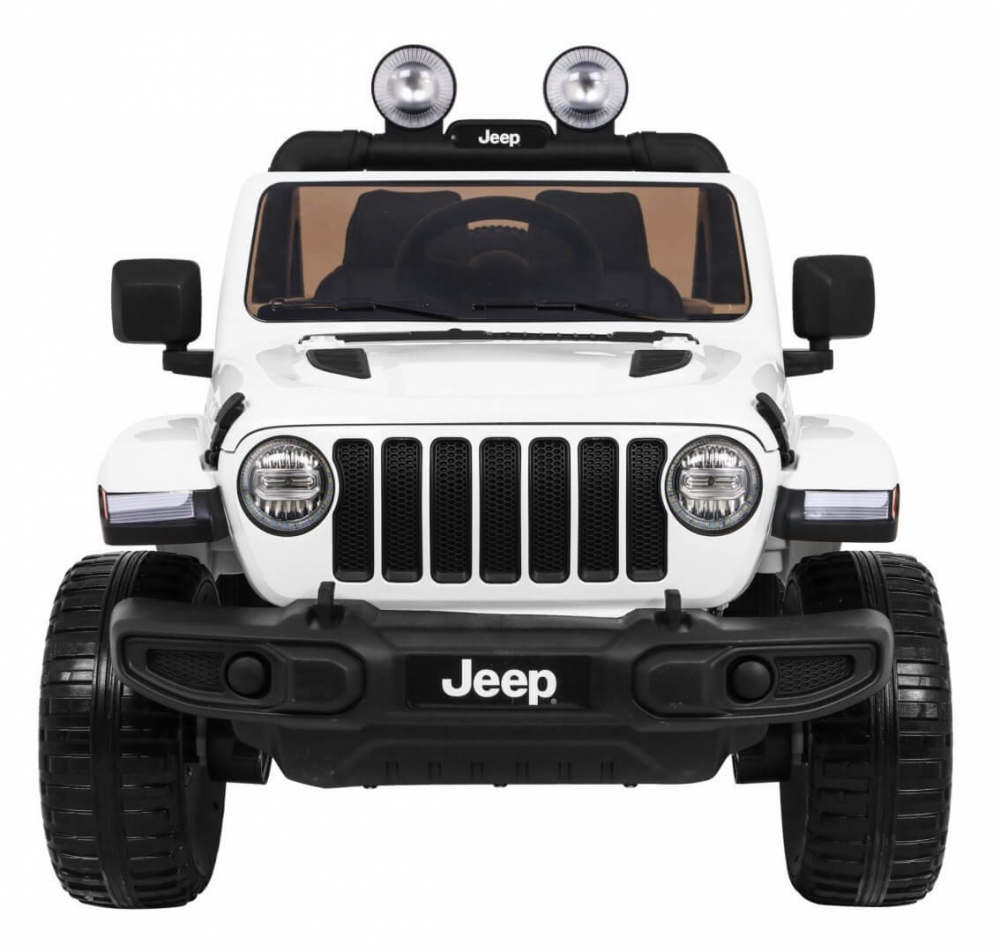 Masinuta electrica Jeep Wrangler Rubicon Alb 4x4 cu telecomanda si scaun piele - 7