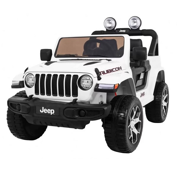 Masinuta electrica Jeep Wrangler Rubicon Alb 4x4 cu telecomanda si scaun piele