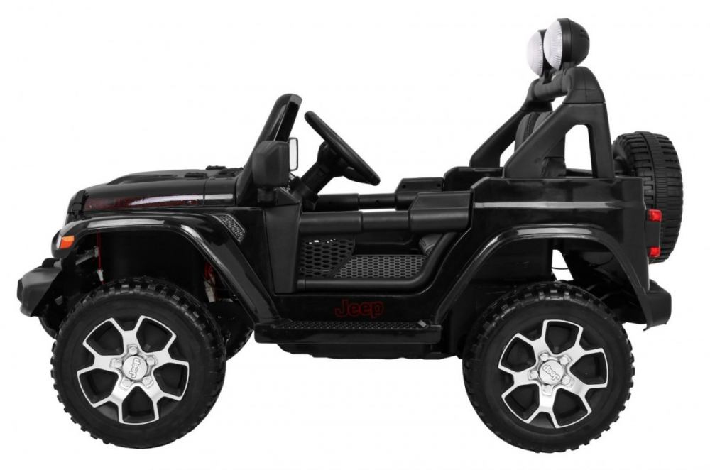 Masinuta electrica Jeep Wrangler Rubicon Negru 4x4 cu telecomanda si scaun piele - 3