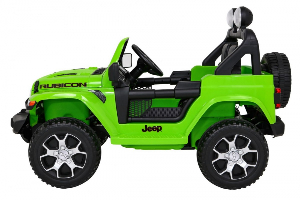 Masinuta electrica Jeep Wrangler Rubicon Verde 4x4 cu telecomanda si scaun piele