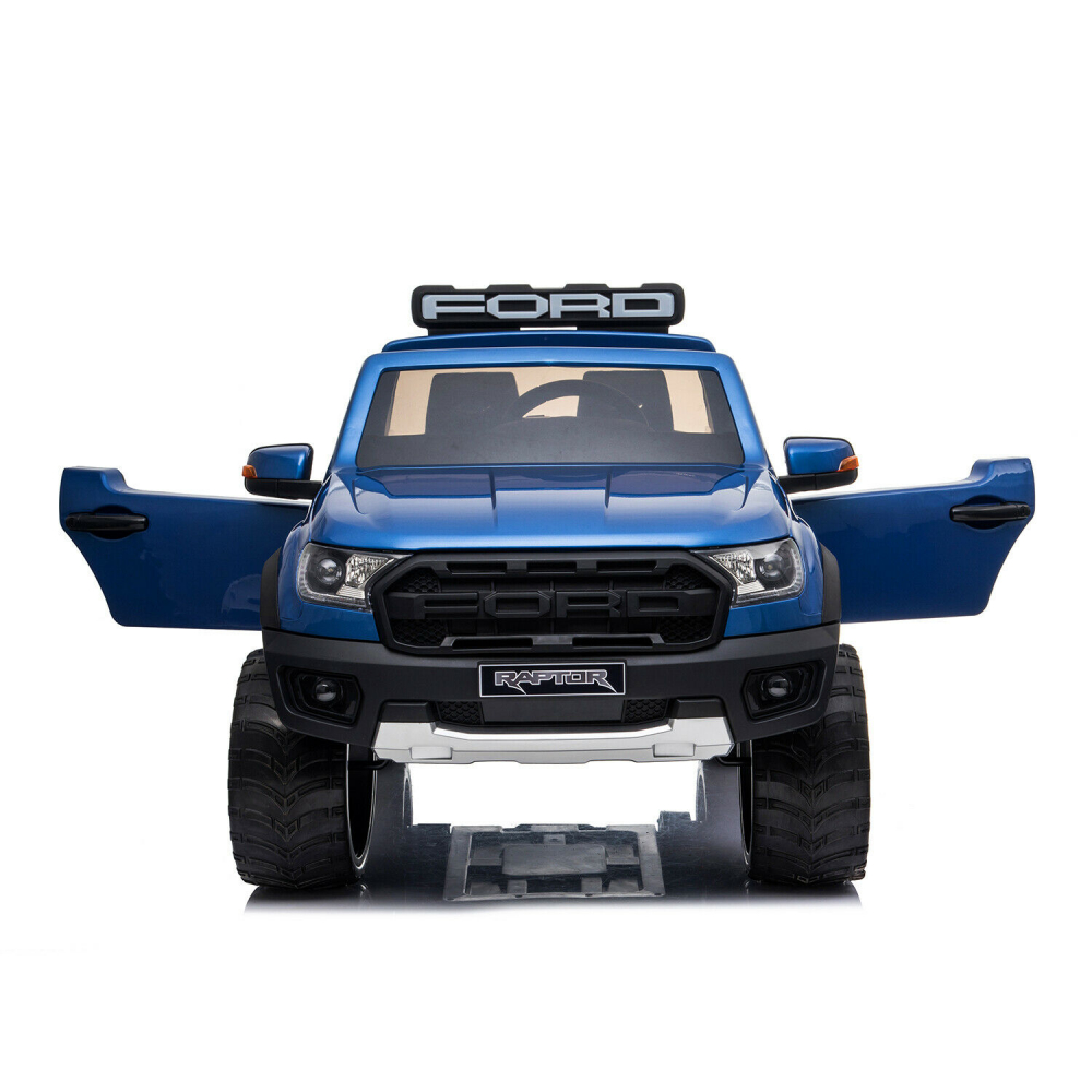 Masinuta electrica cu roti EVA si scaun de piele Ford Ranger Raptor Albastru Painted albastru: La Plimbare