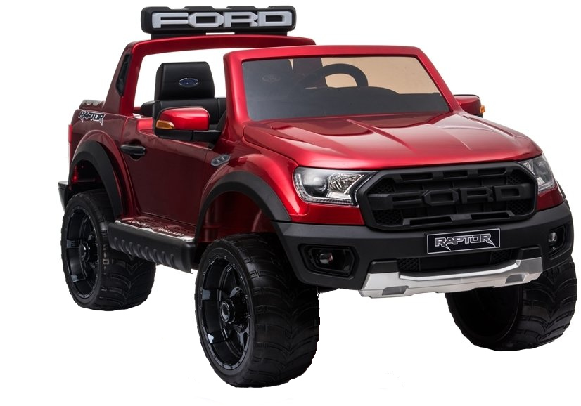 Masinuta electrica cu roti EVA si scaun de piele Ford Ranger Raptor Rosu Painted