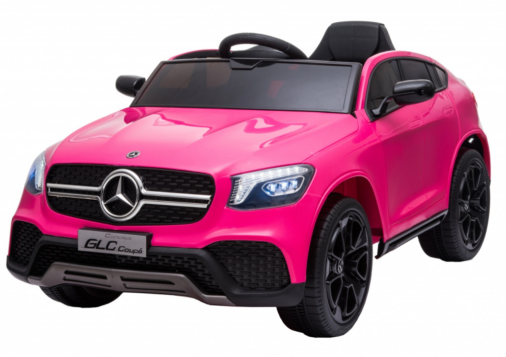 Masinuta electrica cu roti din cauciuc si scaun piele Mercedes-Benz GLC Coupe Pink - 7