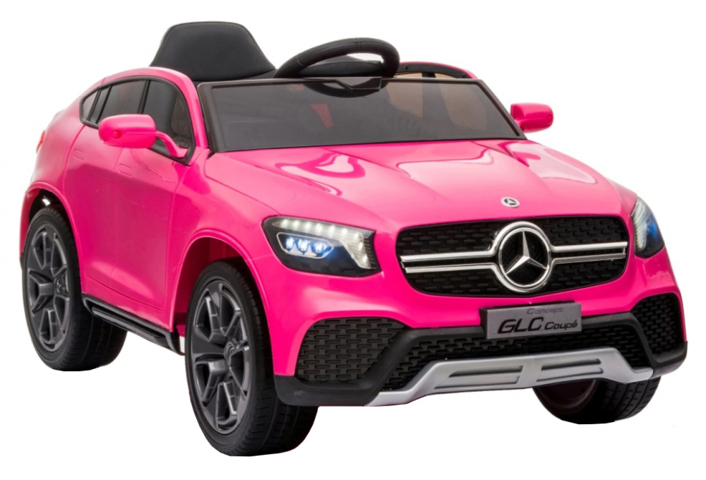 Masinuta electrica cu roti din cauciuc si scaun piele Mercedes-Benz GLC Coupe Pink - 1