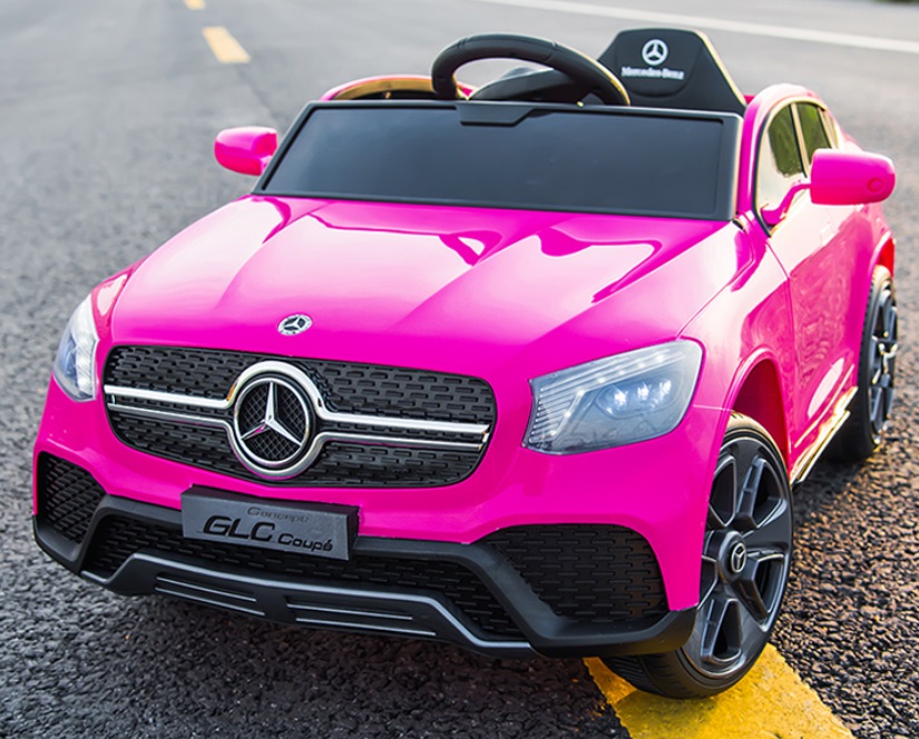 Masinuta electrica cu roti din cauciuc si scaun piele Mercedes-Benz GLC Coupe Pink - 2