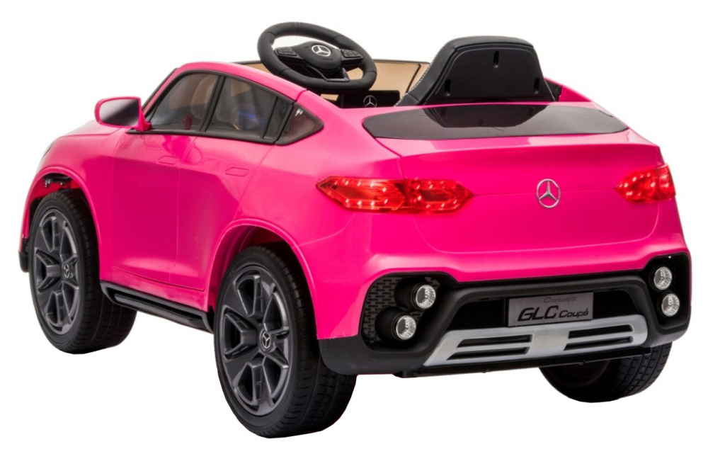 Masinuta electrica cu roti din cauciuc si scaun piele Mercedes-Benz GLC Coupe Pink - 4