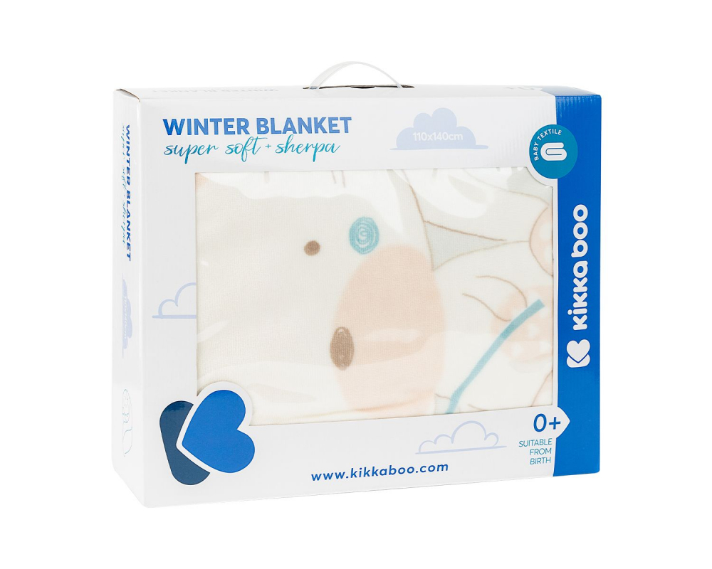 Paturica super soft + sherpa 110x140 cm kikkaboo polar fisher mint