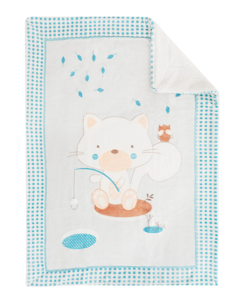 Paturica super soft + sherpa 80x110 cm kikkaboo polar fisher mint