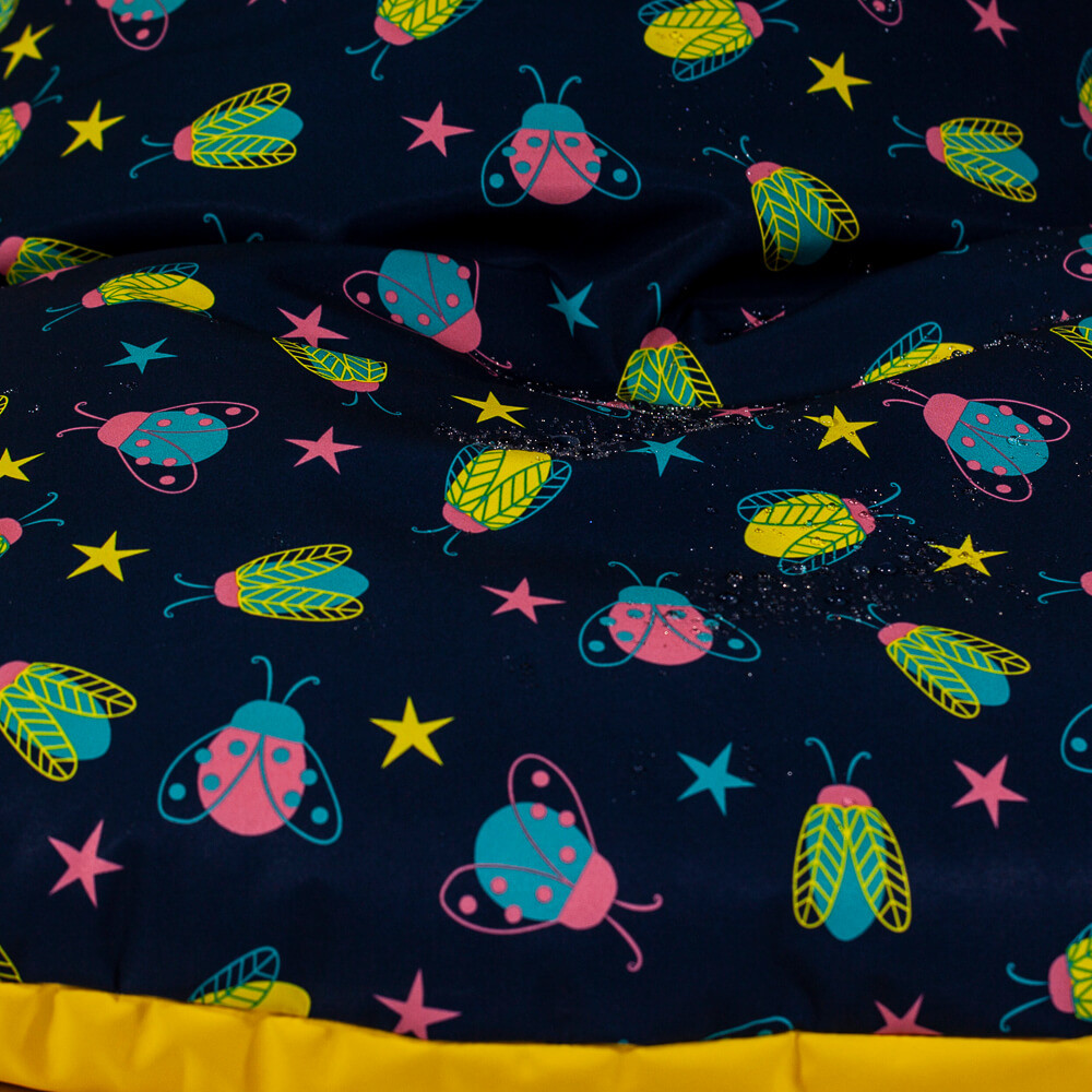 Puf bean bag friendly bugs impermeabil galben