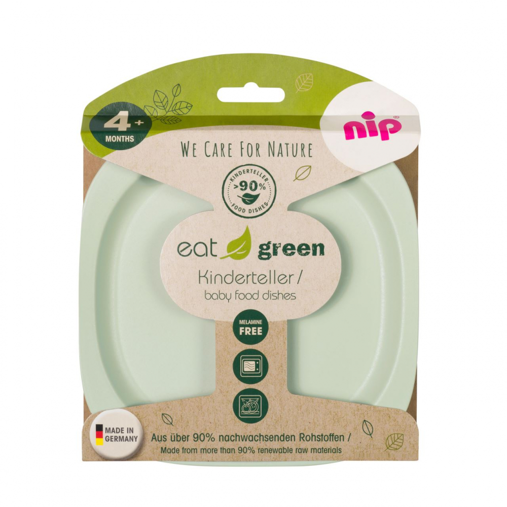 Set 2 farfurii pentru mancarea copiilor nip Eat Green 37068 - 1 | YEO