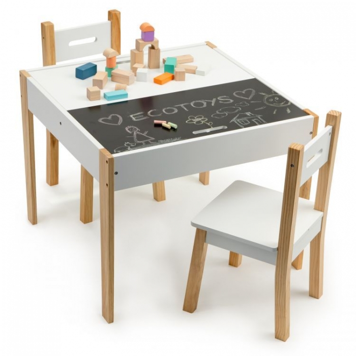 Set de masa cu doua scaune pentru copii Ecotoys OTI43 - 1
