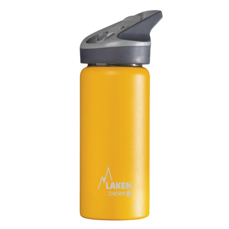 Termos inox laken jannu cu capac automat 0.75l galben