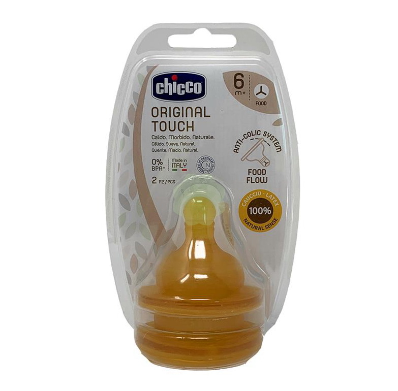 Tetina fiziologica Chicco Original Touch cauciuc hrana groasa 2 buc 6 luni+ Alimentatie imagine noua responsabilitatesociala.ro