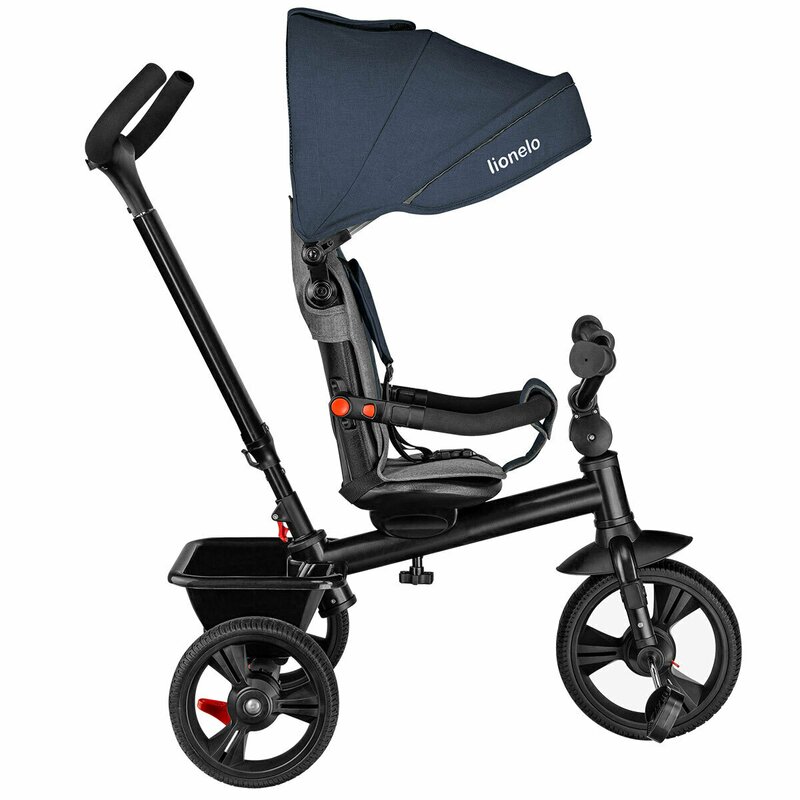 Poze Tricicleta pentru copii Lionelo Haari Jeans Ultrapliabila, Multifunctionala, Suport picioare, Control al directiei, Scaun reversibil, Rotire 360 grade, Conform cu standardul european de securitate EN71 nichiduta.ro 