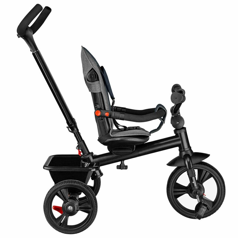 Poze Tricicleta pentru copii Lionelo Haari Jeans Ultrapliabila, Multifunctionala, Suport picioare, Control al directiei, Scaun reversibil, Rotire 360 grade, Conform cu standardul european de securitate EN71 nichiduta.ro 