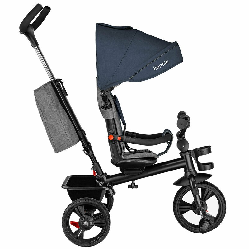 Poze Tricicleta pentru copii Lionelo Haari Jeans Ultrapliabila, Multifunctionala, Suport picioare, Control al directiei, Scaun reversibil, Rotire 360 grade, Conform cu standardul european de securitate EN71 nichiduta.ro 