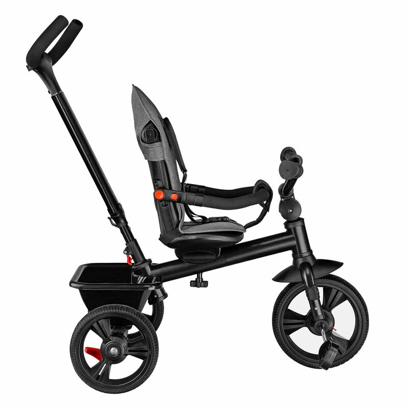 Poze Tricicleta Haari scaun reversibil rotire 360 grade ultrapliabila Gri Lionelo cu suport pentru picioare pana la 25 kg, cu control al directiei si 2 frane pe axul din spate nichiduta.ro 