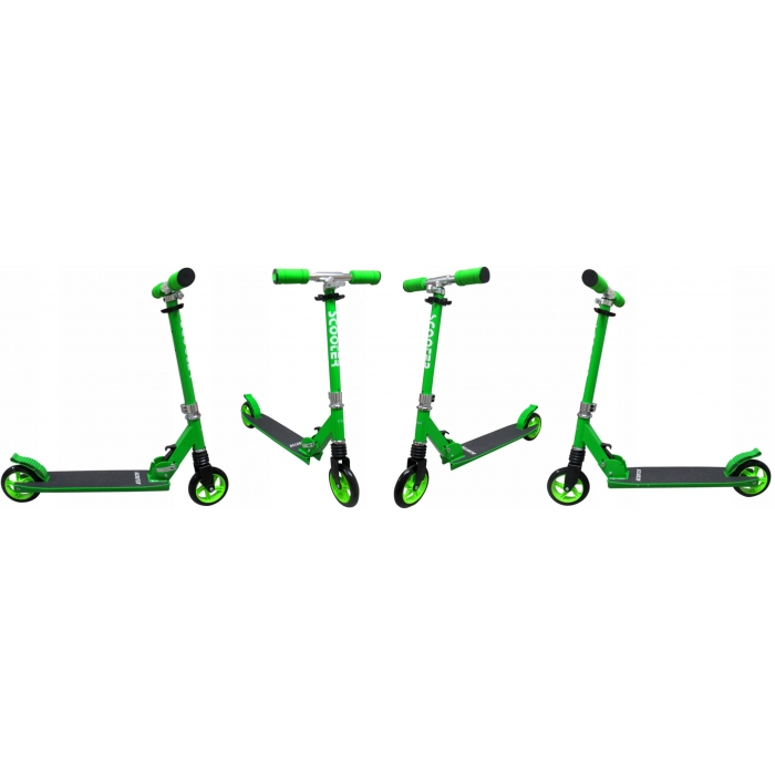 Trotineta R-Sport H5 verde cu 2 roti, pliabila, roti din cauciuc, ghidon reglabil, greutate admisa 100 kg