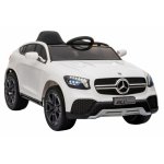 Masinuta electrica cu roti din cauciuc si scaun piele Mercedes-Benz GLC Coupe White