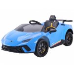 Masinuta electrica cu roti din cauciuc si scaun piele Lamborghini Huracan Blue