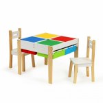 Set de masa cu doua scaune pentru copii Ecotoys XKF002
