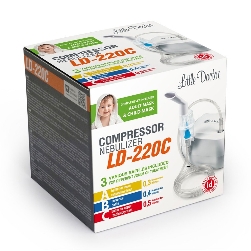 Aparat aerosoli cu compresor Little Doctor LD-220C 3 dispensere pentru reglarea dimensiunii - 1 | YEO