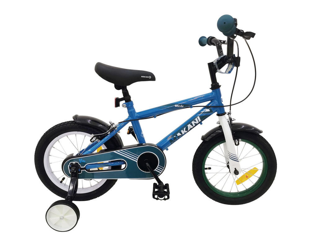 Bicicleta 16 inch KikkaBoo Makani cu roti ajutatoare Windy Blue MAKANI imagine noua