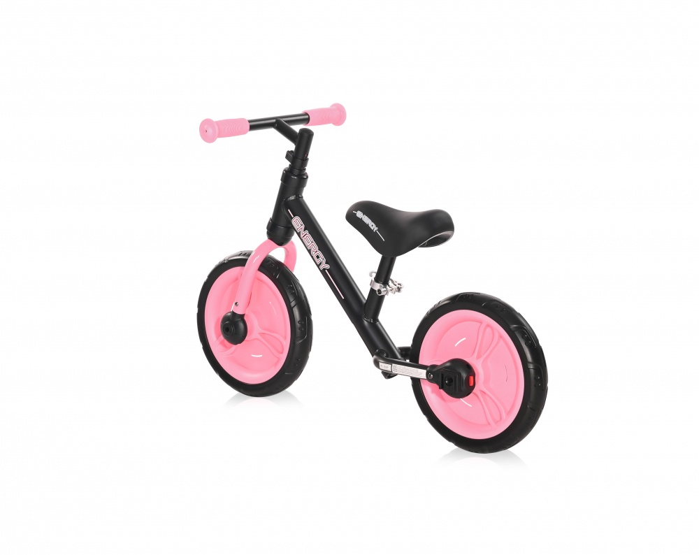 Bicicleta de tranzitie 2 in 1 Energy cu pedale si roti auxiliare Black Pink - 1